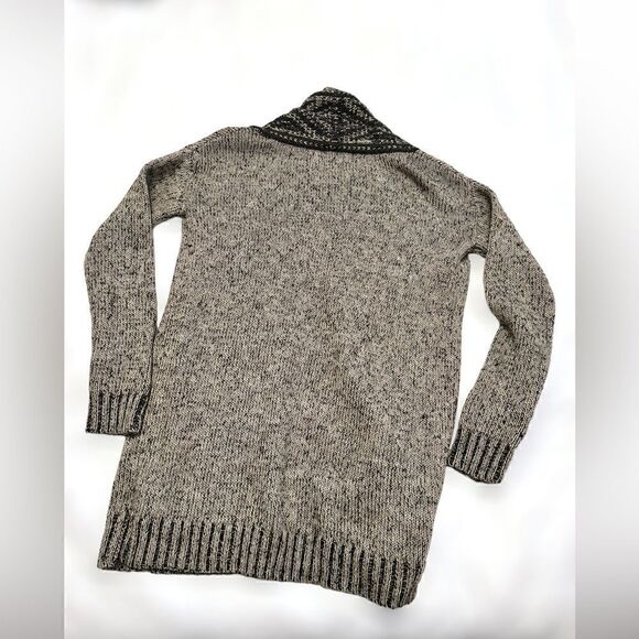 Anthropologie Kaisely Midi Chunky Wool Blend Open Cardigan Sweater Gray Size M - Picture 3 of 12